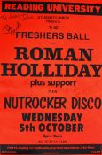 Music Memorabilia. An unframed Roman Holliday signed music  gig / event poster for Reading