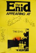 Music Memorabilia. An unframed Enid signed music album poster. With good ink signatures to light