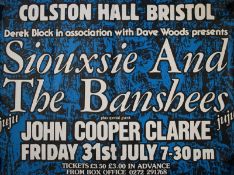 Music Memorabilia. An unframed Siouxsie And The Banshees music gig / event poster in Bristol at the