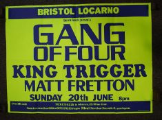 Music Memorabilia. An unframed Gang of Four music gig / event concert poster for the Locarno in