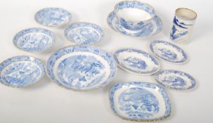 A quantity of blue and white china to include Translucent, and Shell Ware, etc