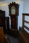An 18th century North country mahogany cross banded longcase clock, the painted dial having '