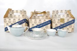 An unused still in box's with wrapping 34 piece Royal Worcester 'Serendae' pattern tea service dated