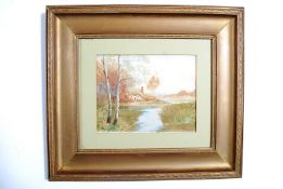 2 early 20th century English school watercolours in gilt frames