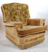 A 1940's / 1950's post war Art Deco 3 piece sofa settee armchairs. Decorative velour upholstery, the