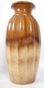 A large West German Fat Lava Scheurich drip glazed brown vase, stamped to base 292-47.