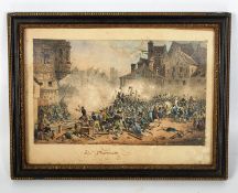 A Lithograph print titled 'The Barricade.'