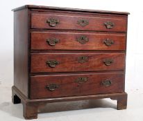 An 18th century Georgian mahogany bachelors chest of drawers. Ogee bracket legs supporting a well