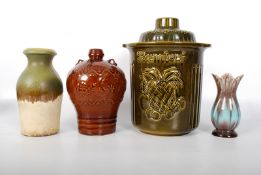 Four pieces of West Germany studio pottery to include Scheurich, Rumtopf, and a bulbous vase.