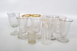 11 pieces of vintage cut and blown glass to include gilt decorated items, beakers etc, all with