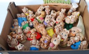 A collection of 32 Moorcraft Blackpool bunny rabbit figurines