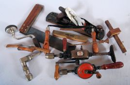 A quantity of vintage tools to include a Rambone Chesterman scriber, boxed Stanley 5 1/2 plane