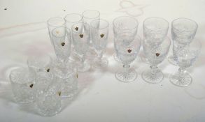 A good collection of Watford cut glass crystal to include six  cut glass crystal flutes, six