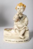 A Carlton Ware crested Swansea choir boy figure of 'I'm Forever Blowing Bubbles'