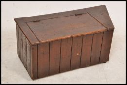 Early 20th century students school oak blanket box Coffer Chests.Castors to underside with hinged