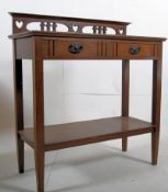 Victorian Arts & Crafts solid oak console / hall table, possibly Liberty's. The squared tapering