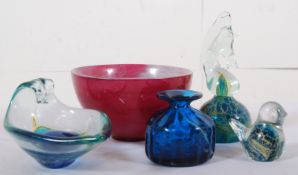 A collection of Mdina glass to include sea horse paperweight and other items. Tallest 16cm.