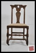 Antique Country Oak Victorian 19th Century Jacobean Revival Hall Chair. 98cms High x 48cms Wide x