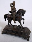 After Emmanuel Fremiet (1824 - 1910) A bronze study of the equestrian monument to Bertrand Du