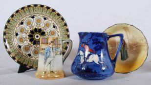 A collection of Royal Doulton to include Cap'n Cuttle mug, and a hunting mug (16cm tall), a Cyprus