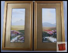 A pair of Dartmoor National park watercolours, one of Leather Tor, the other of HIgh Willhays.