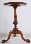Antique Georgian / George III solid mahogany tripod wine table. The well proportioned cabriole