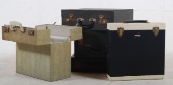 A set of 5 1960's original record carrying cases / suitcases. Decorative designs of varying size and
