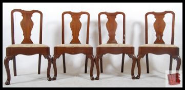 4 good quality Georgian revival mahogany Queen Anne Dining Chairs. The cabriole legs with pad feet