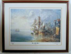 A limited edition framed and glazed print by John Sutton of the Golden Hind