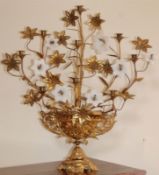 19th Century French ormolu and milk glass enter piece candelabra 64cms wide by 70cms high.