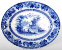 A Royal Doulton Burslem Madras plate, in blue and white.