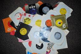 A juke box collection of 45rpm records, mainly 60`s & 70`s to include The Stranglers, Beatles, Fats