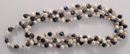 A long freshwater pearl necklace.