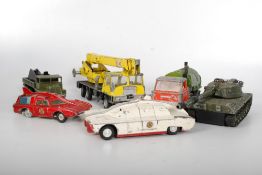 A collection of vintage diecast Dinky cars etc