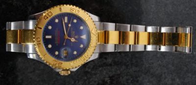 A watch with the stamp Rolex. Oyster perpetual date automatic watch with strap