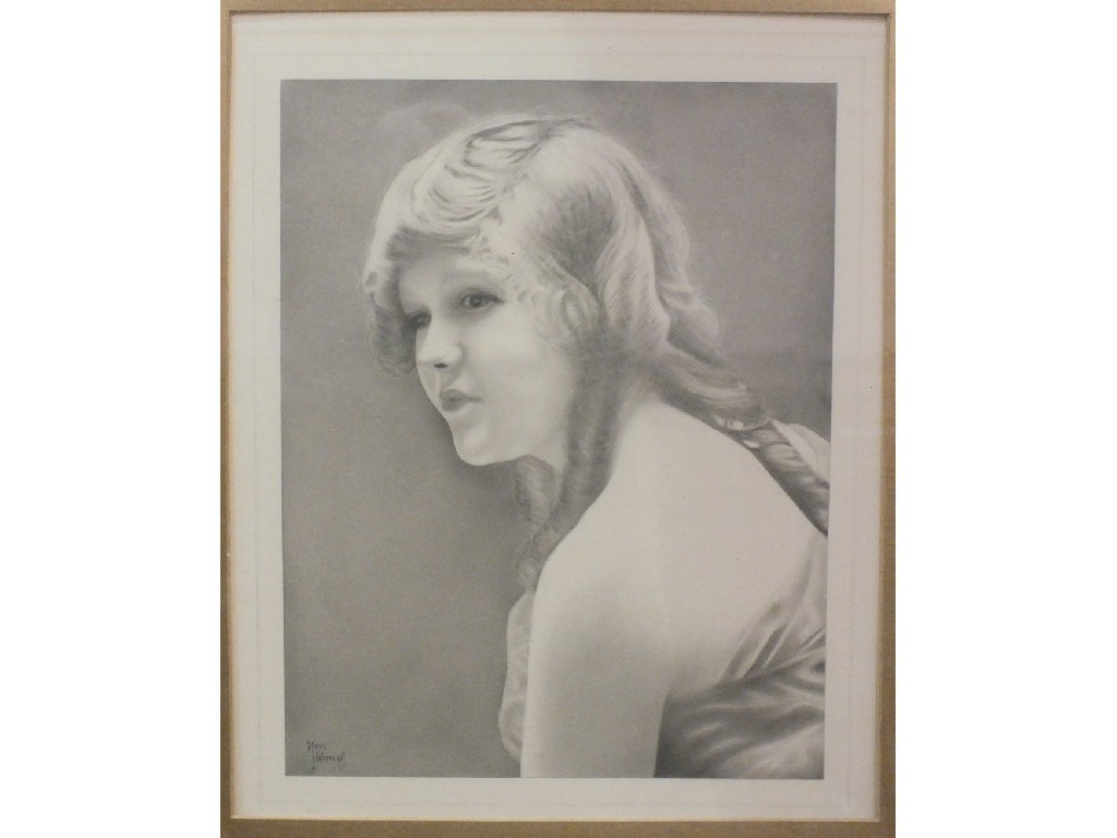 Ken Wong LAVINIA BAILEY, PORTRAIT Pencil drawing, signed, 35 x 28cm, inscribed on modern label verso