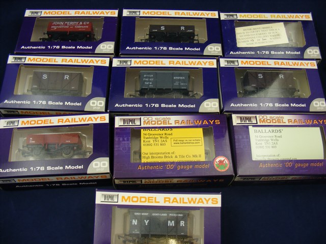 A carton of 10 Dapol train wagons including limited editions