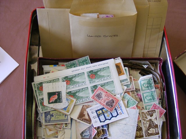 A tin containing mixed early 20thC mixed world stamps