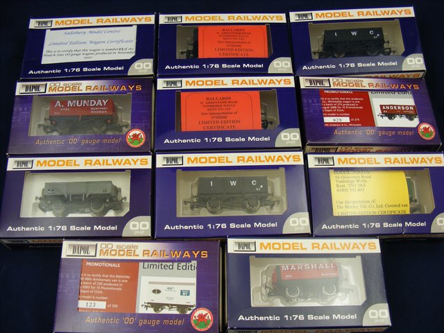 A carton of 11 boxed Dapol train wagons including limited editions