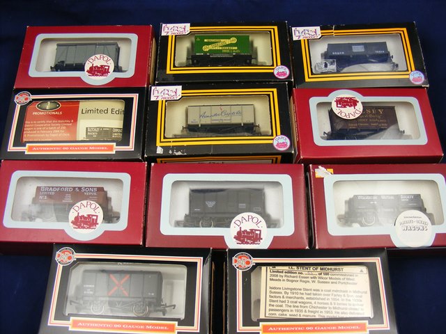 A carton of 11 boxed Dapol train wagons including Limited Editions