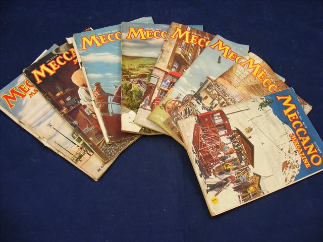 8 Meccanno magazines dating from 1954-56