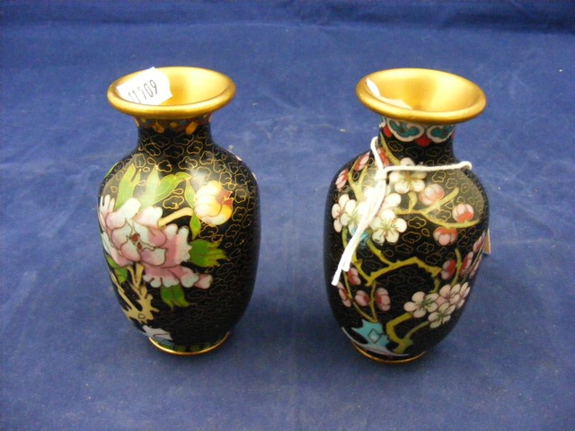 A pair of Cloisonné vases