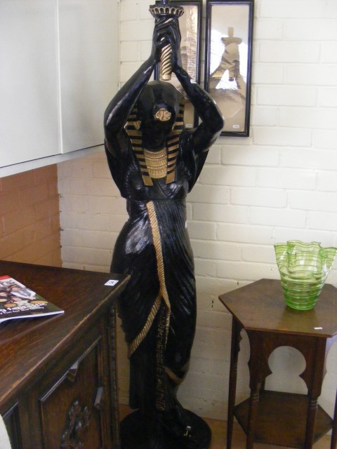 Life size Egyptian lady lamp est.