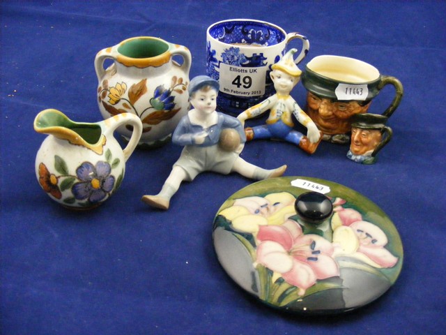 Qty. of small ceramics to include miniature Royal Doulton Toby jugs est.