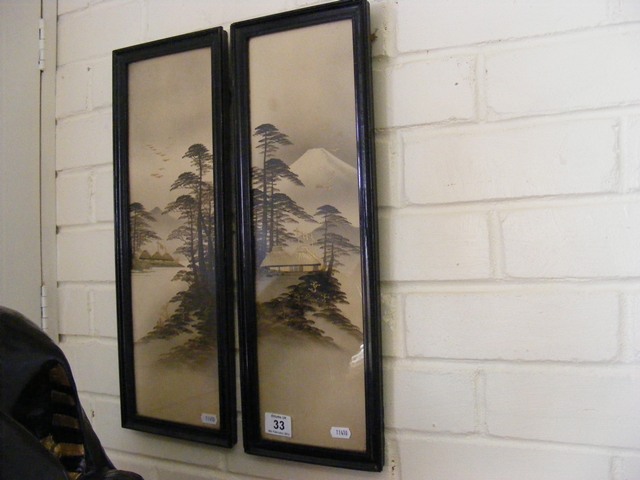 Pair of pictures depicting Japanese scenes est.