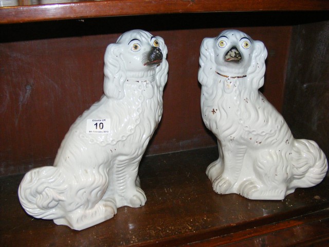 Pair of Staffordshire fireside dogs est.