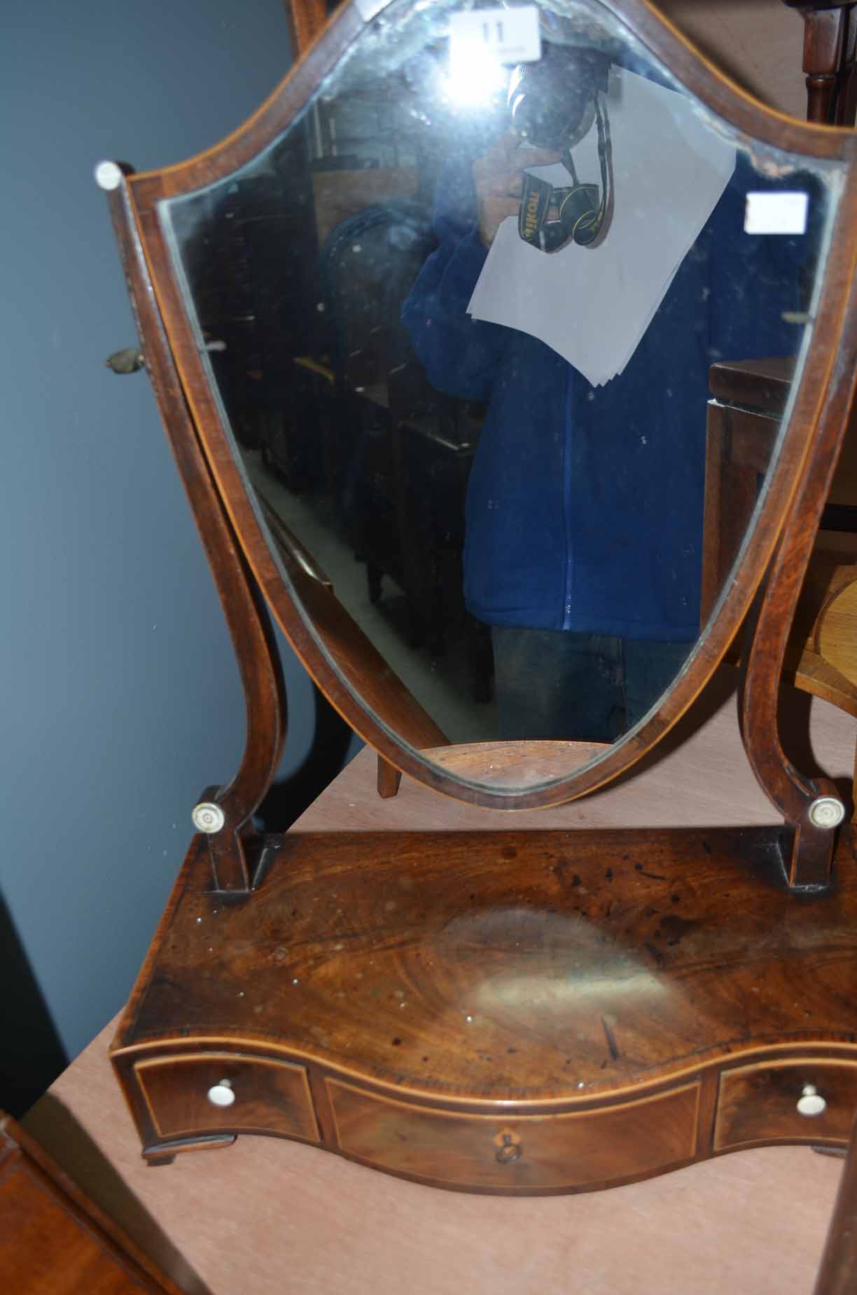 19th century mahogany dressing table mirror