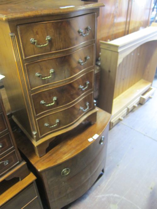 Mahogany chest of small proportion and a cupboard