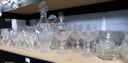 A quantity of glassware to include crystal and decanters