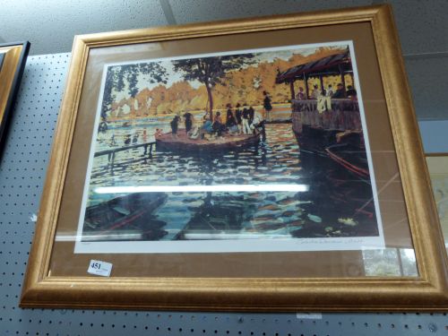 After Monet print - signed `Collection Domaine Monet`